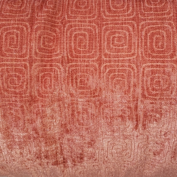 Salmon Velveteen Lumbar Throw Pillow, Geometric - Picture 4 of 8